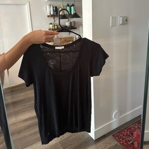 Black Rag & Bone Short Sleeve Shirt with Scoop Neck